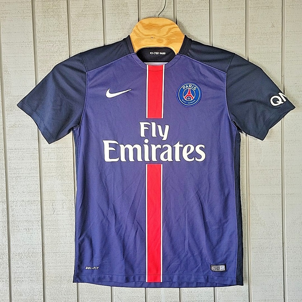 Nike Fly Emirates Jersey Women's M Medium PSG 2015 Soccer Football Navy Paris - Picture 2 of 9